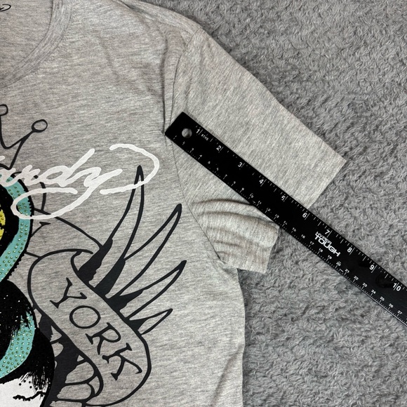 Don Ed Hardy Designs New York City Big Skull T-Shirt Rhinestone Men's Size M - Picture 5 of 10